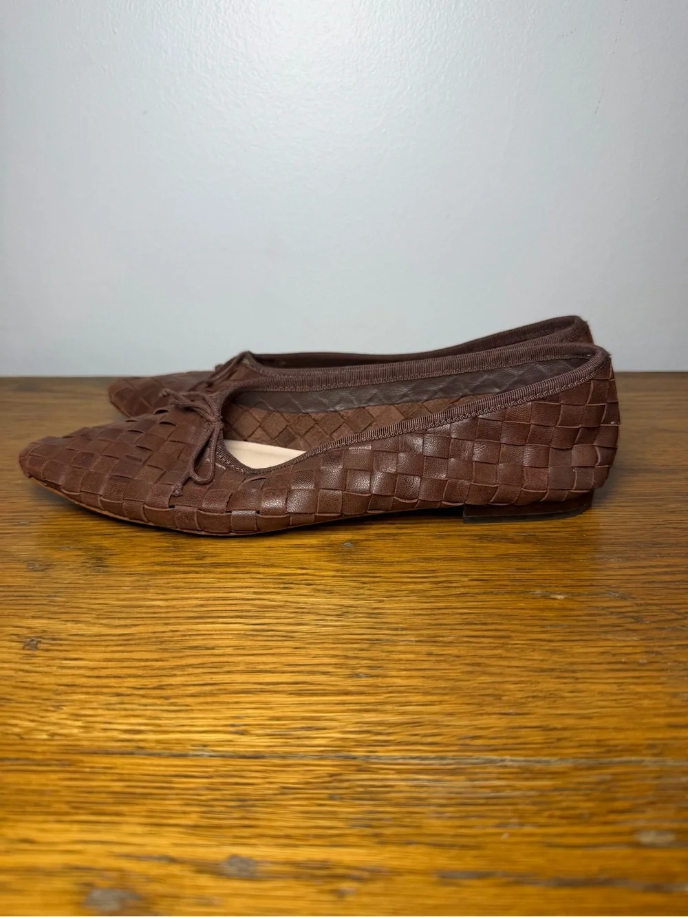 Loeffler Randall Size 9 • Landry Brown Woven Leather Ballerina Flats.
